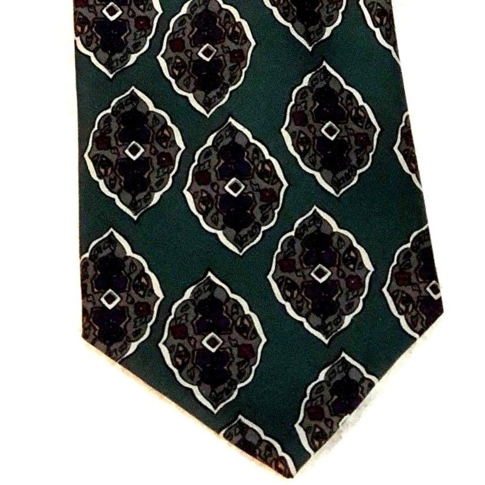 Robert Talbot Carmel Valley Geometric Green Silk T